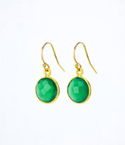 Green Onyx Earrings : May Birthstone