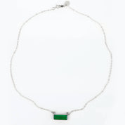 Green Onyx Bar Necklace : May Birthstone : Adira Series