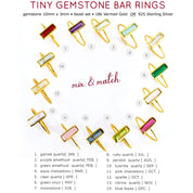 Tiny Peridot Bar Ring : August Birthstone