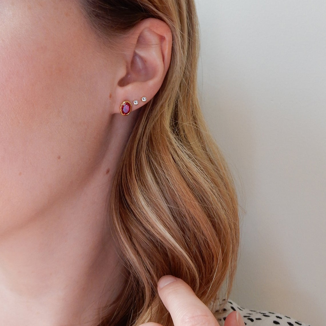 Oval Birthstone Stud Earrings