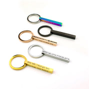 Personalized 3D Bar Keychain Engraved Text 4 Sided Bar Keychain Stainless Steel 5 Color Options Gold Silver Rose Gold Black Rainbow Tone