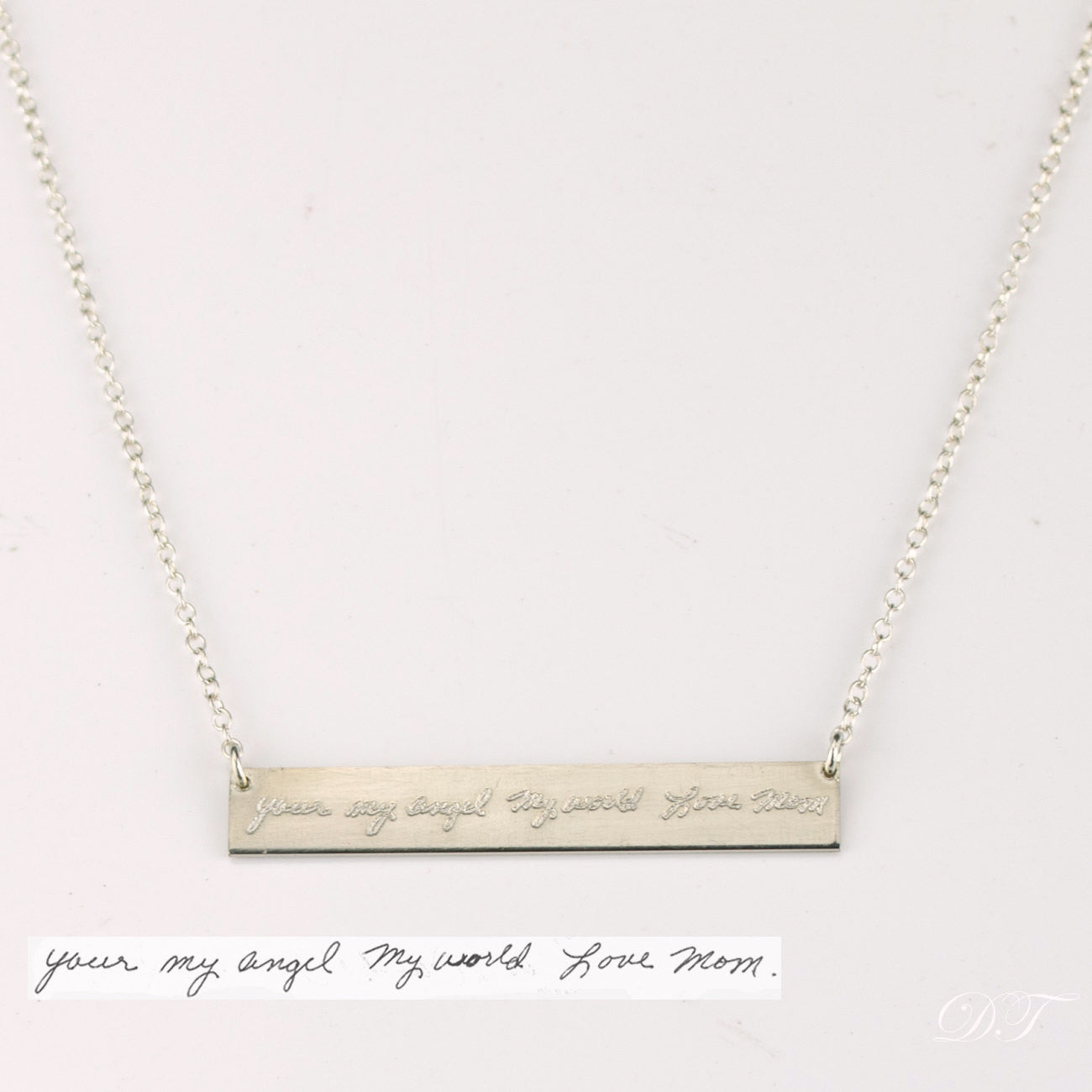 Large Engraved Bar Necklace