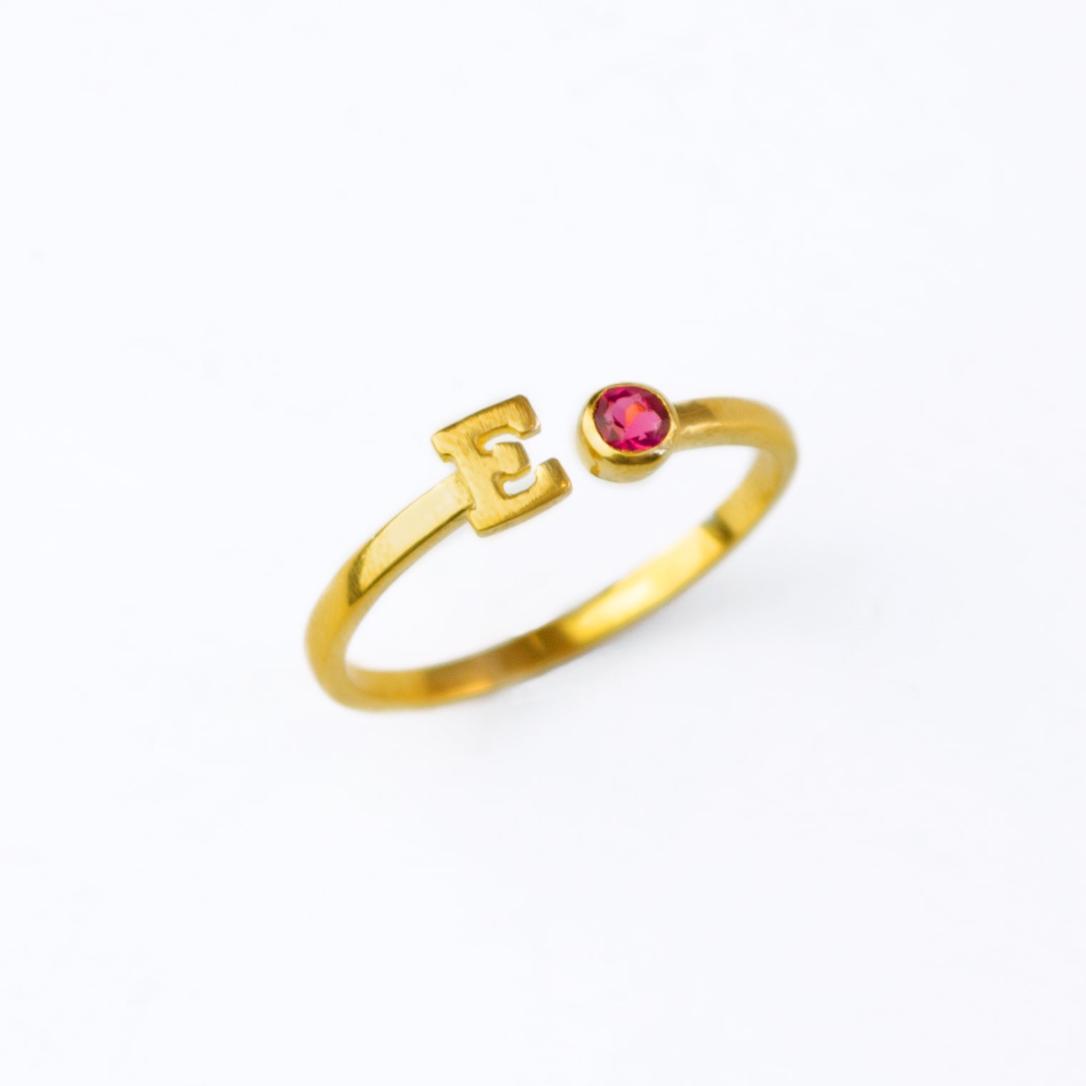 Custom initial deals birthstone ring