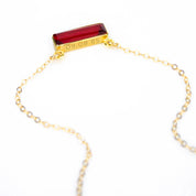 Garnet Bar Necklace : January Birthstone : Adira Series