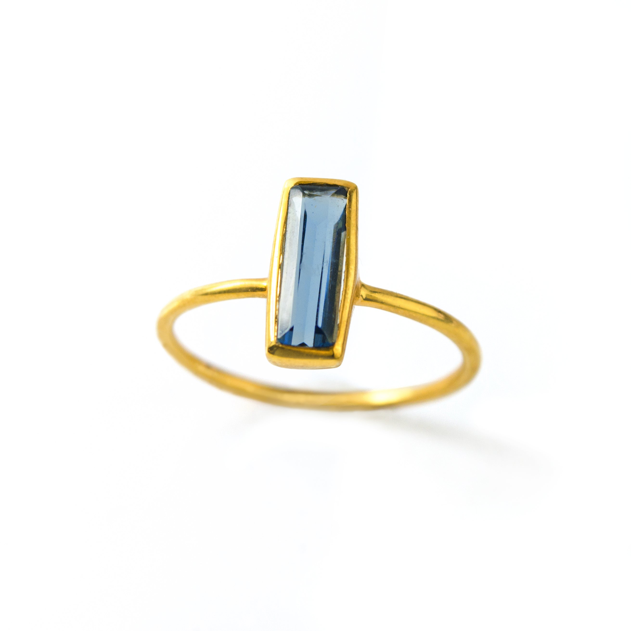 Tiny Kyanite Bar Ring : September Birthstone