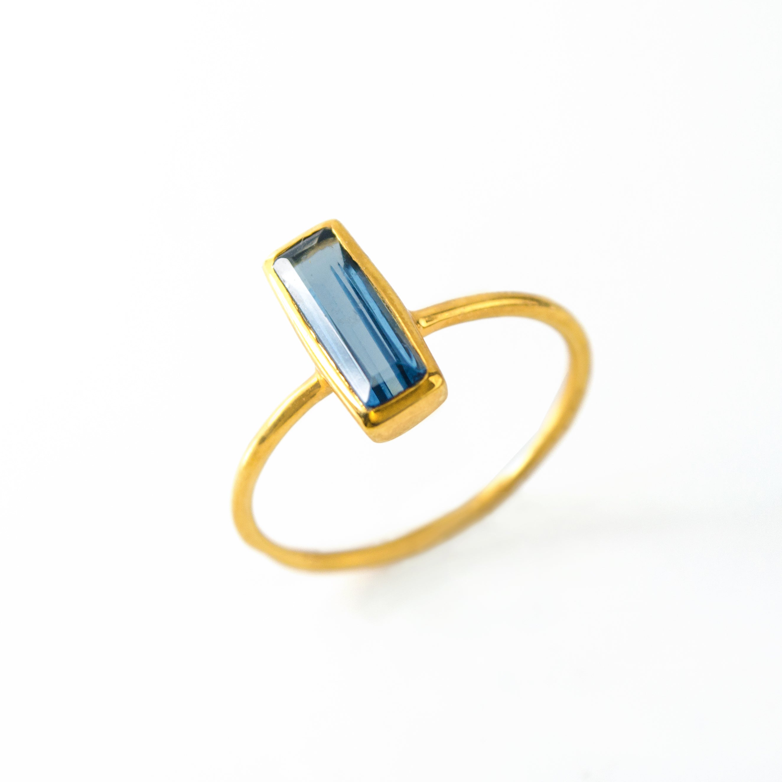 Tiny Kyanite Bar Ring : September Birthstone