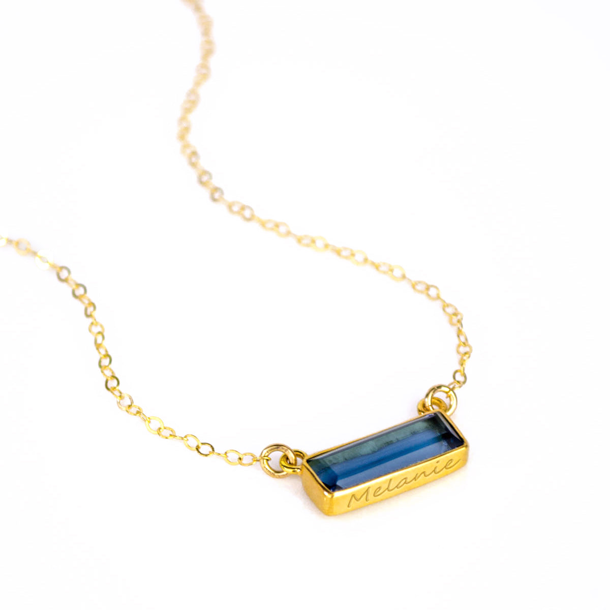 Kyanite Bar Necklace : September Birthstone : Adira Series