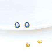 Oval Birthstone Stud Earrings