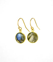 Labradorite round bezel set Earrings