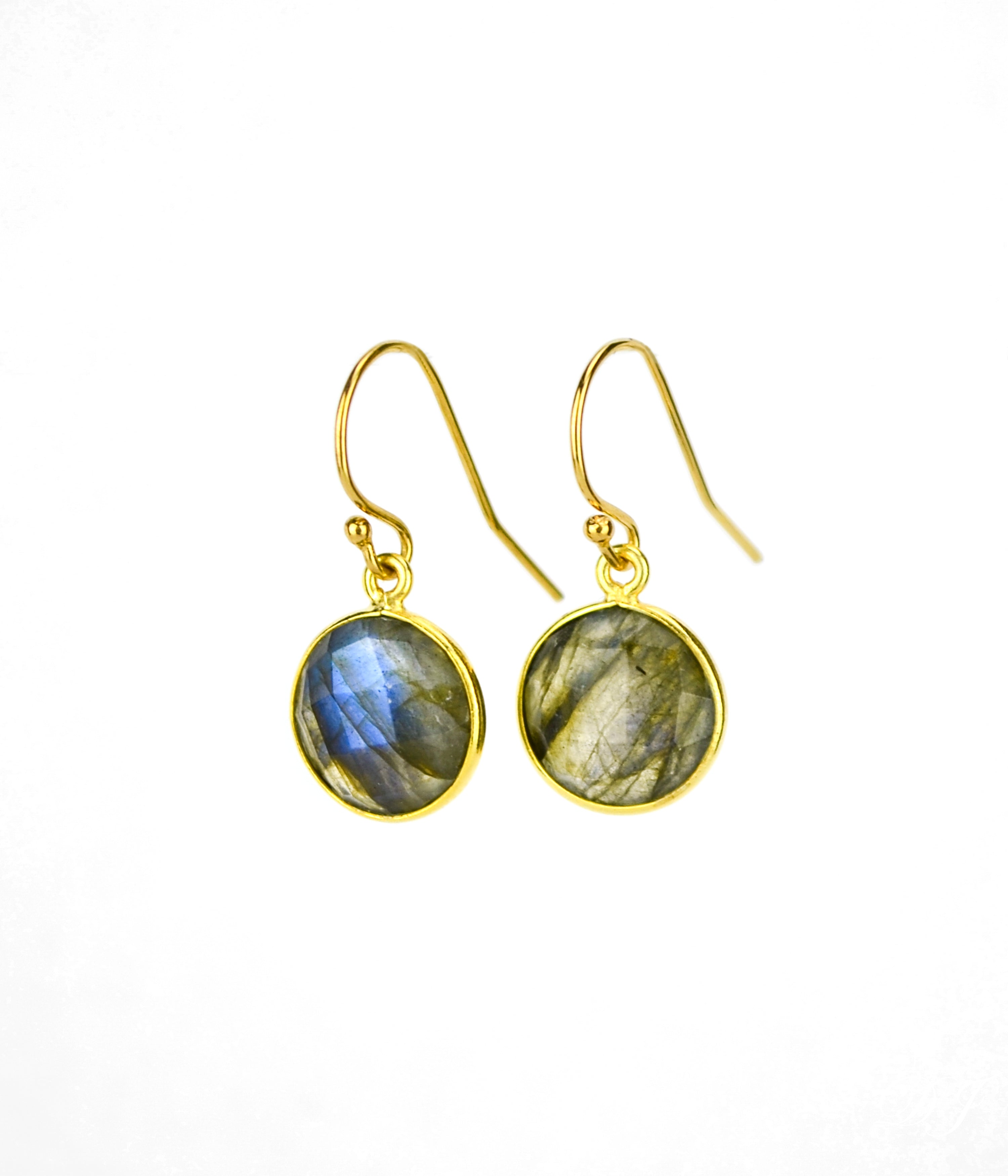 Labradorite round bezel set Earrings