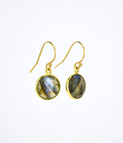 Labradorite round bezel set Earrings