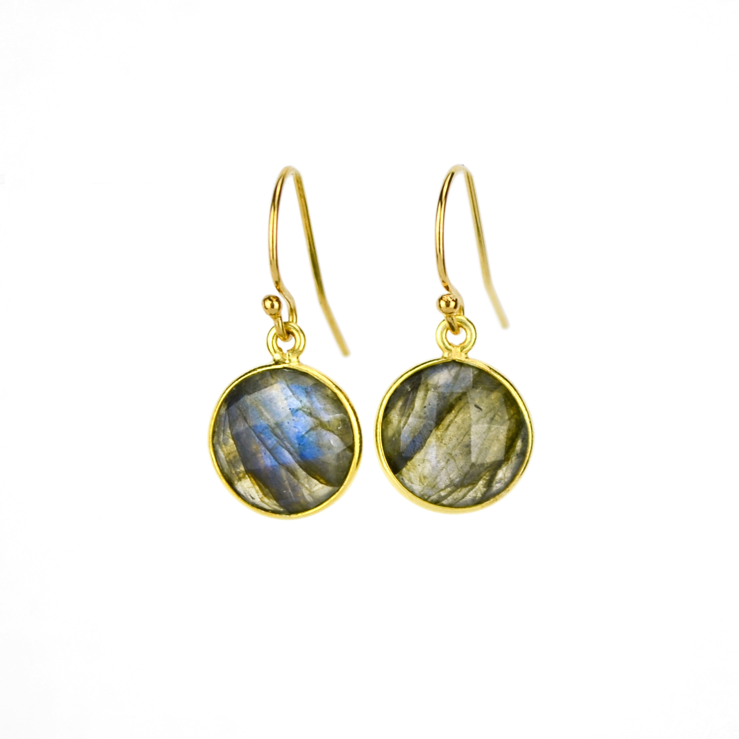 Labradorite round bezel set Earrings