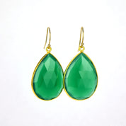 Green Onyx Earrings : May Birthstone