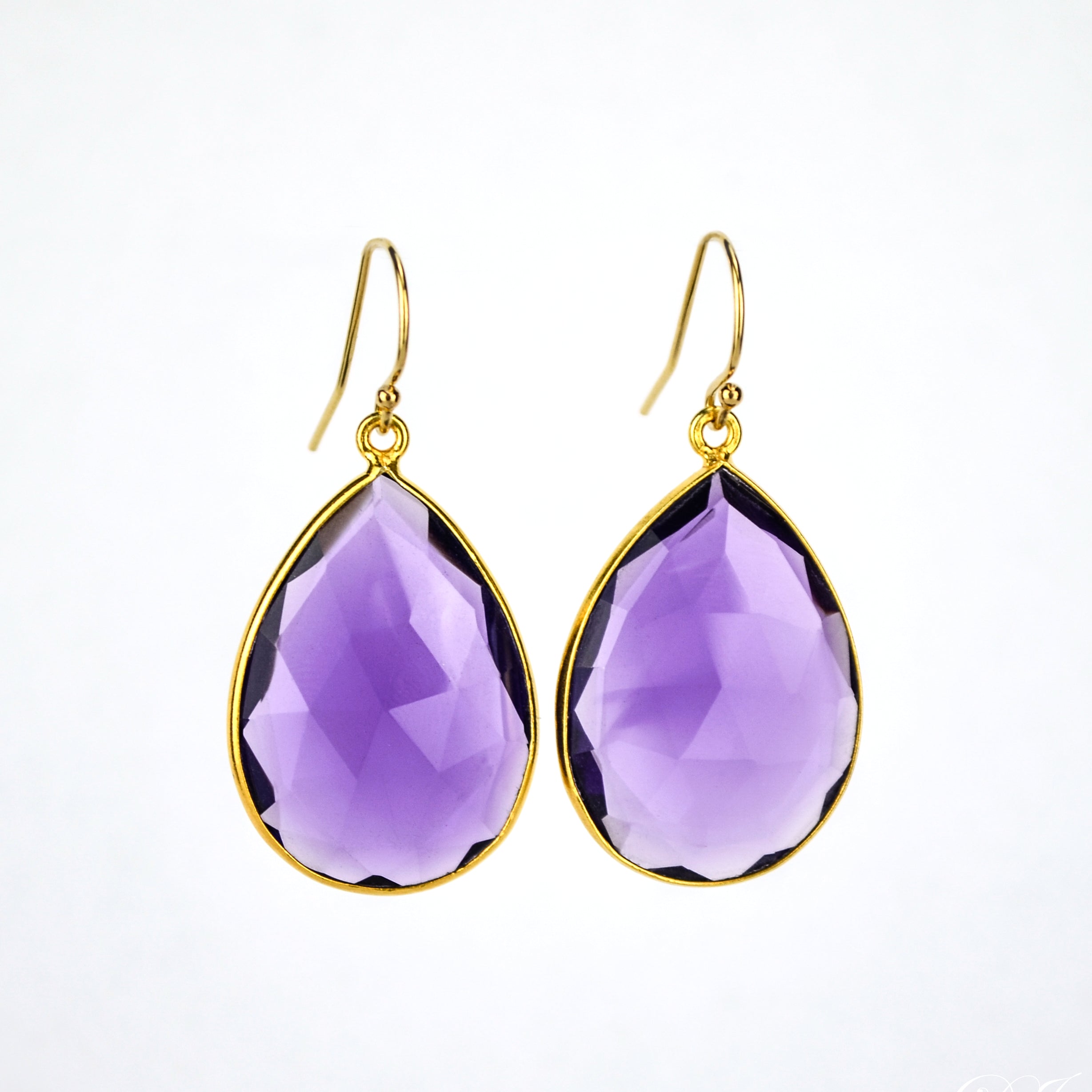 Purple Amethyst Earrings : February Birthstone