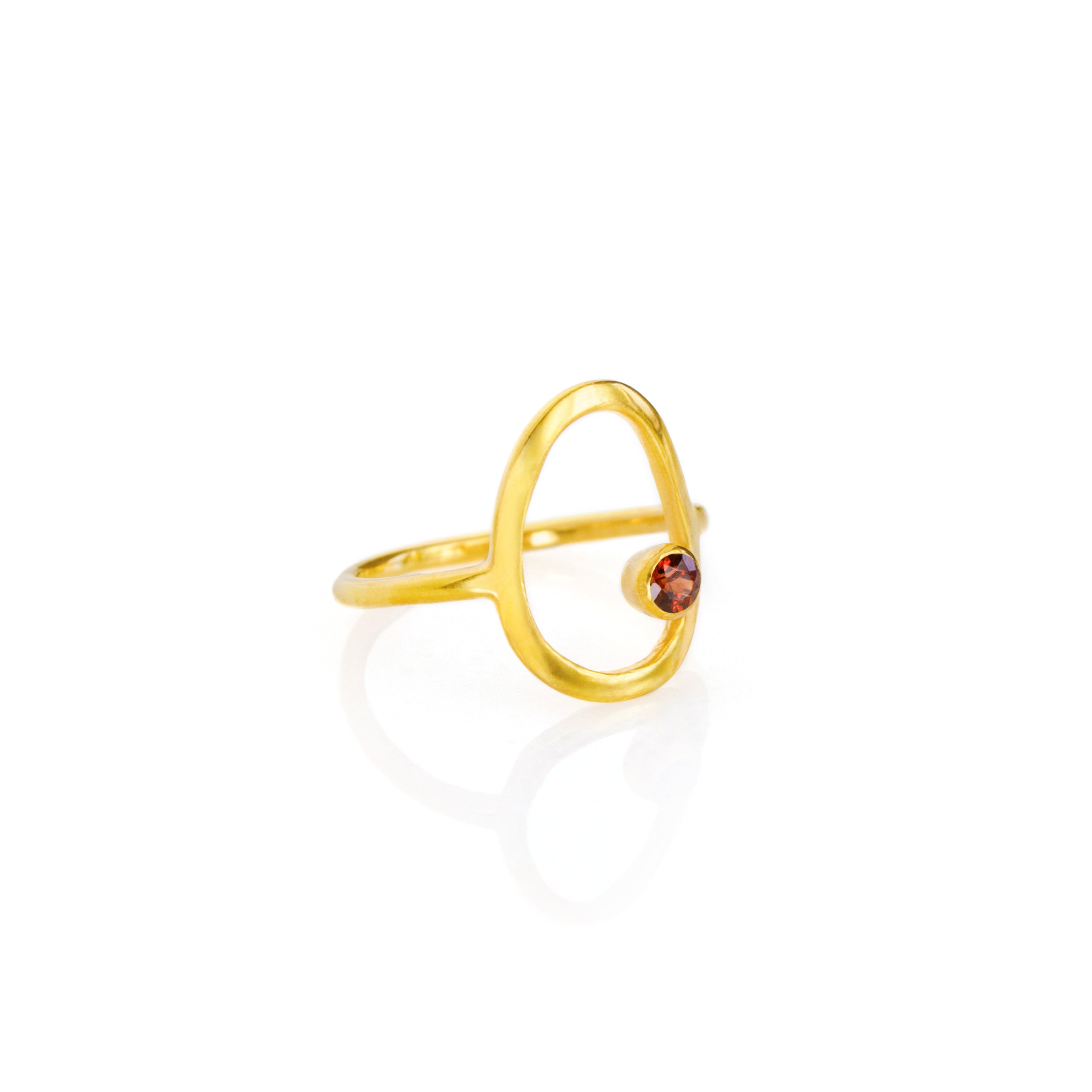 Open Oval Ring Gift for New Mom Garnet Birthstone