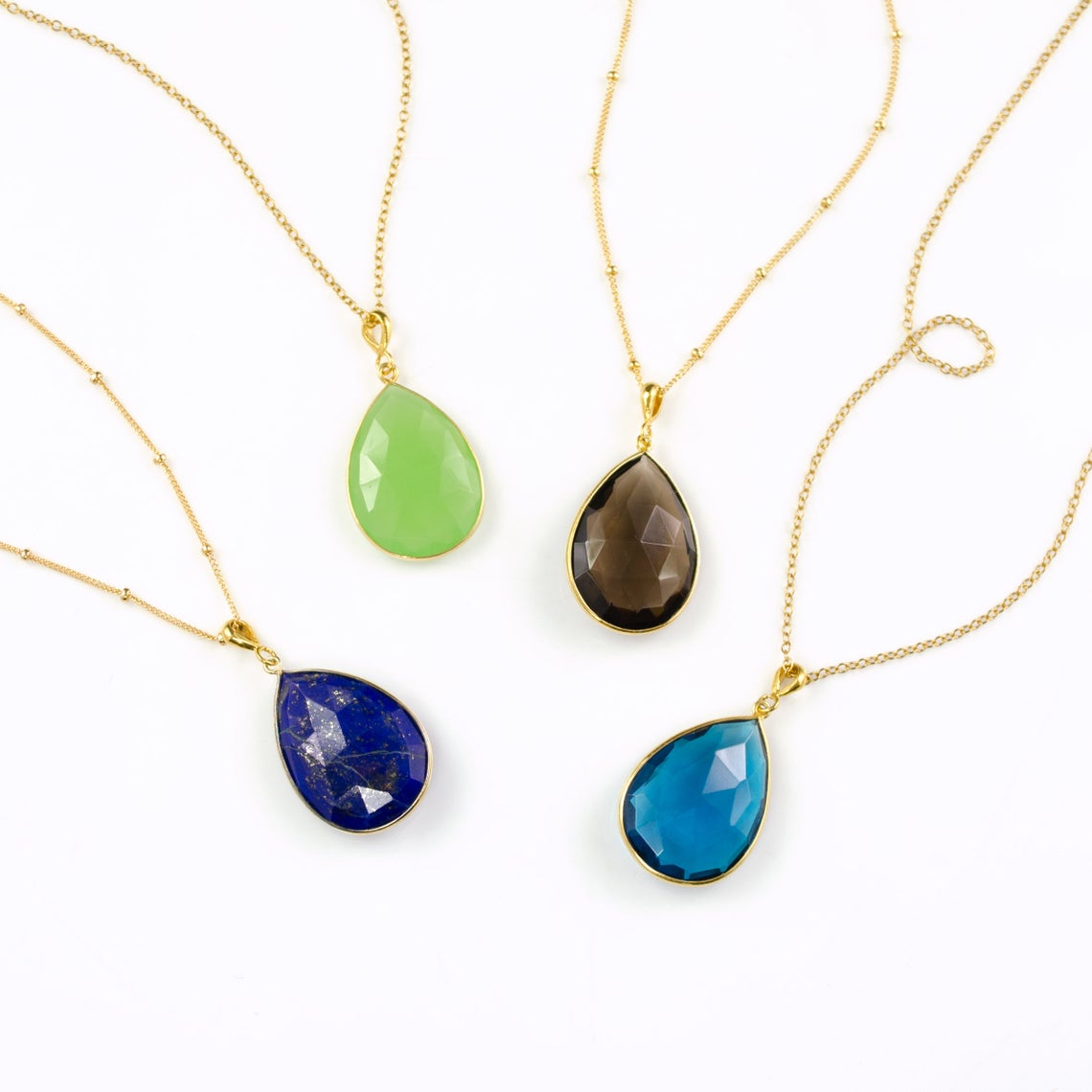 Natural Gemstone Slice Connector Necklace