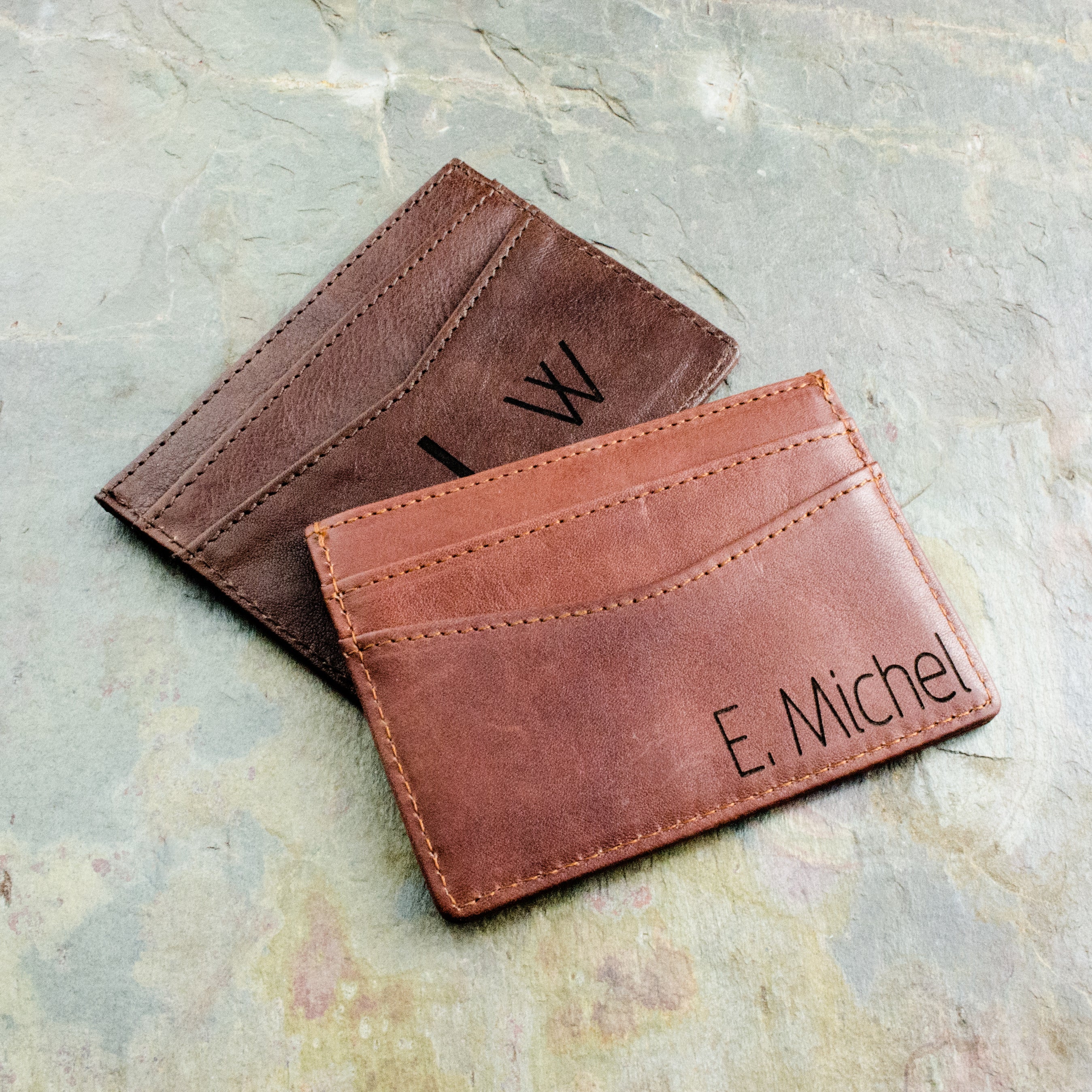 5 Pocket Cardholder Personalized Engraving 3 Leather Colors