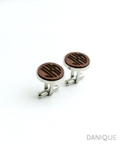 Espresso with silver spherical monogram cufflinks. Celebrate a promotion, new business venture, birthday, father's day, valentines day with custom cufflinks.