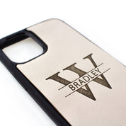 One nude phone case, phone cover with the family monogram design. Last initial W, first name, bradley.