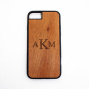 Wood veneer phone case, one with timeless monogram option. 