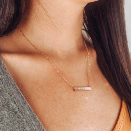Mama, Hand Stamped Vertical Bar Necklace – callistafaye