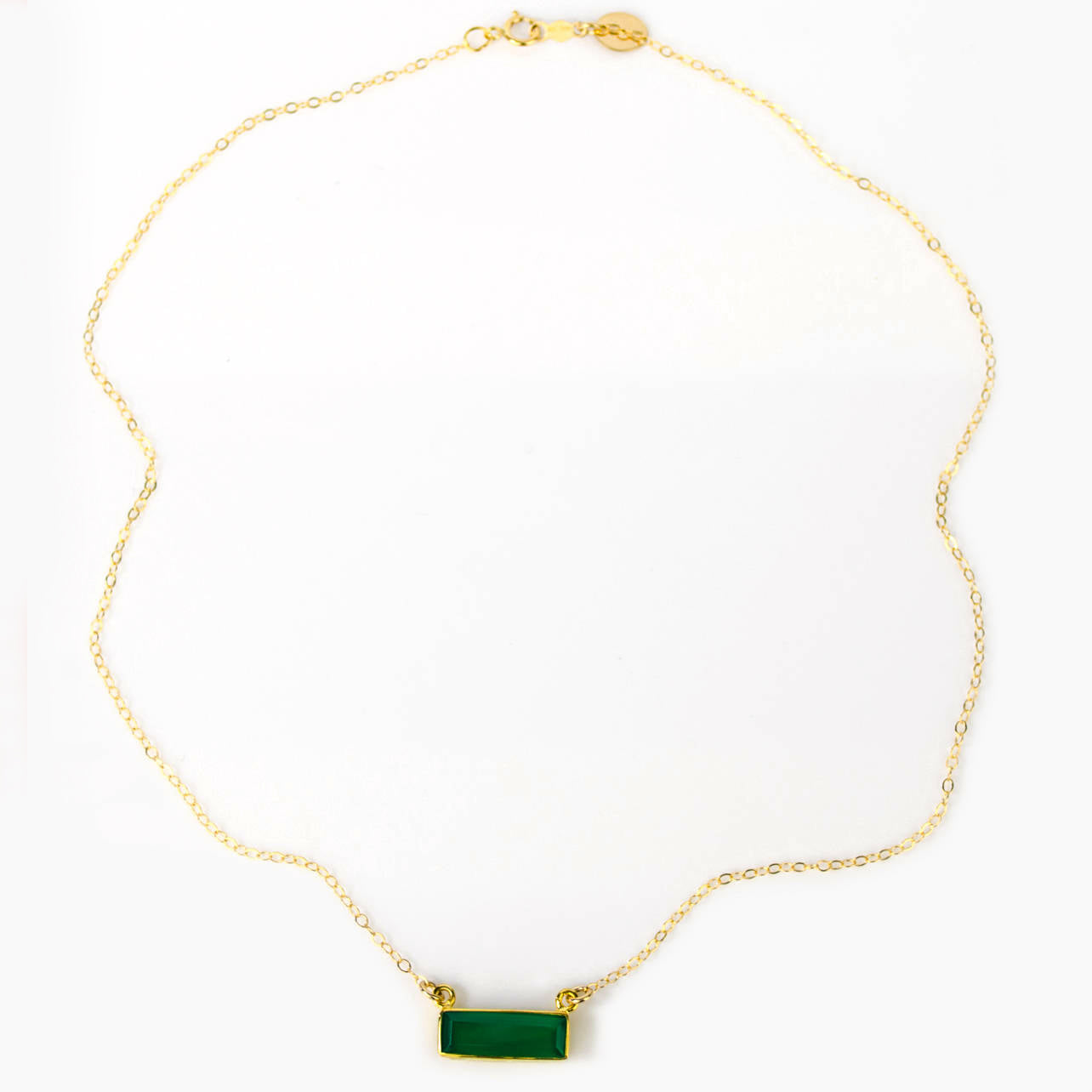 Green Onyx Bar Necklace : May Birthstone : Adira Series