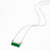 Green Onyx Bar Necklace : May Birthstone : Adira Series