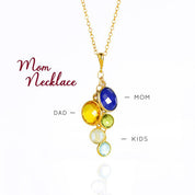 Grandmother Pendant Necklace with Children and Grandchildren Birthstones