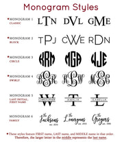 choose from our monogram options for your custom and personalized engraving