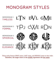 Monogram Options for engraving