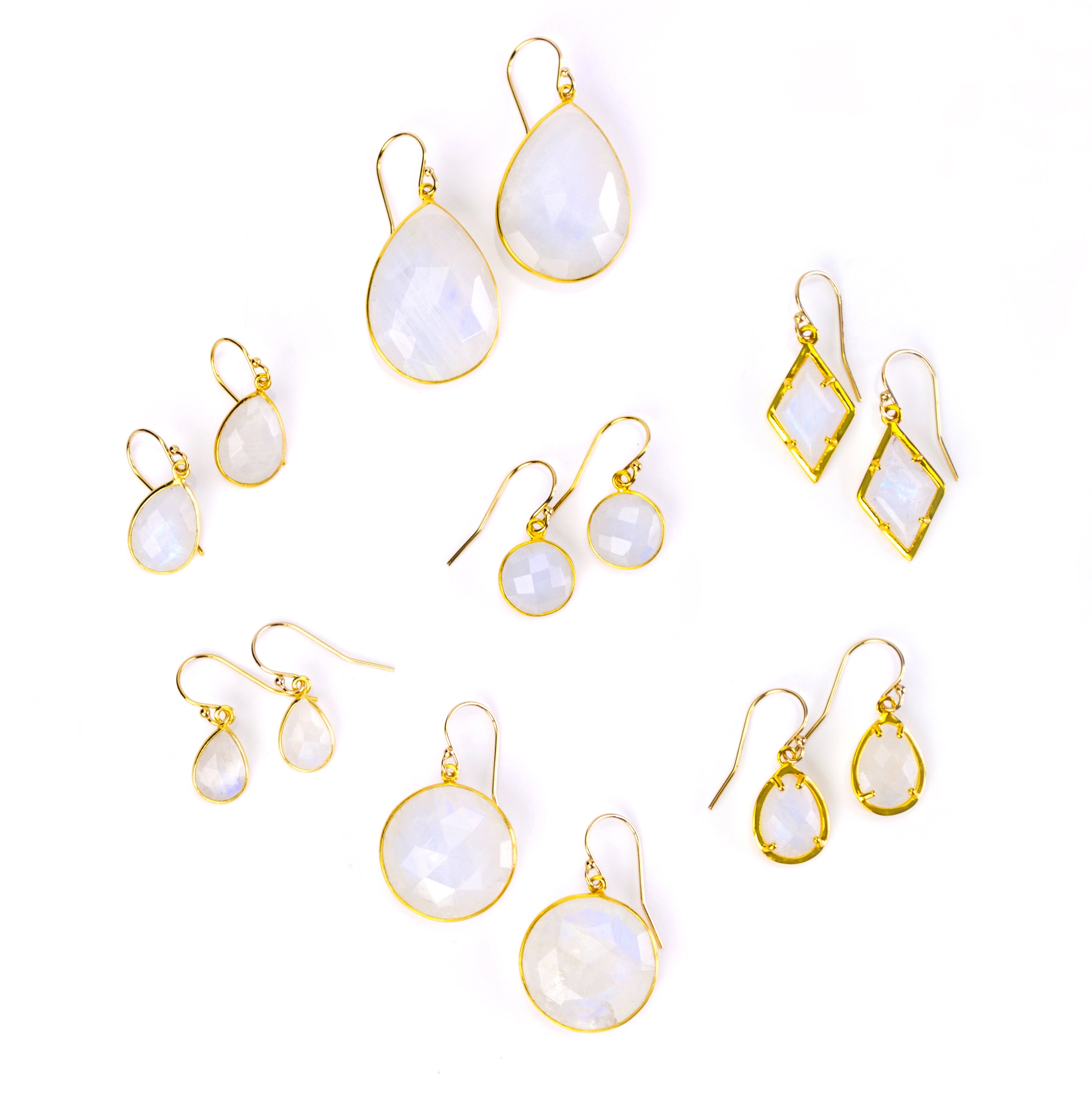 Rainbow Moonstone Earrings : June Birthstone - Danique Jewelry