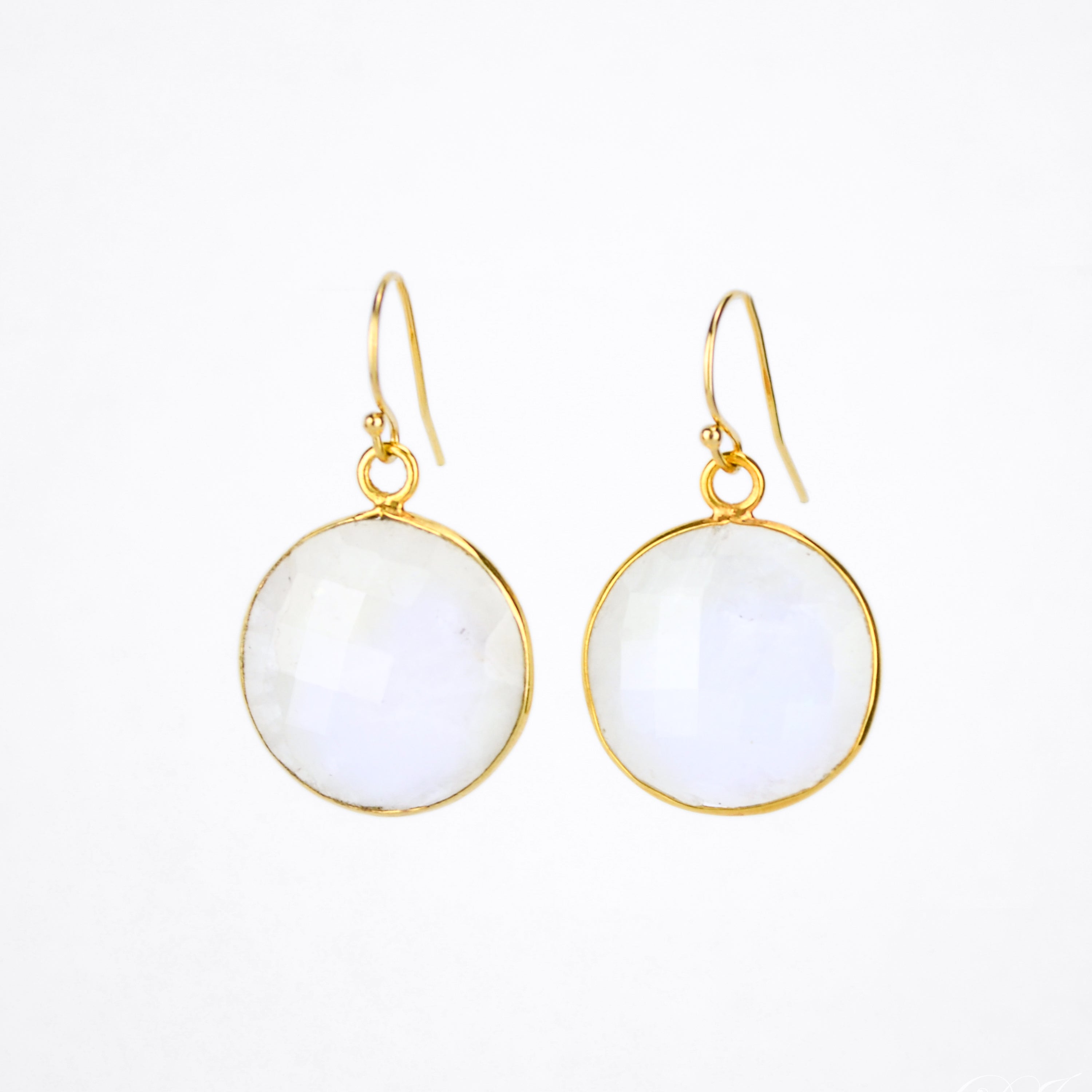 Rainbow Moonstone Earrings : June Birthstone