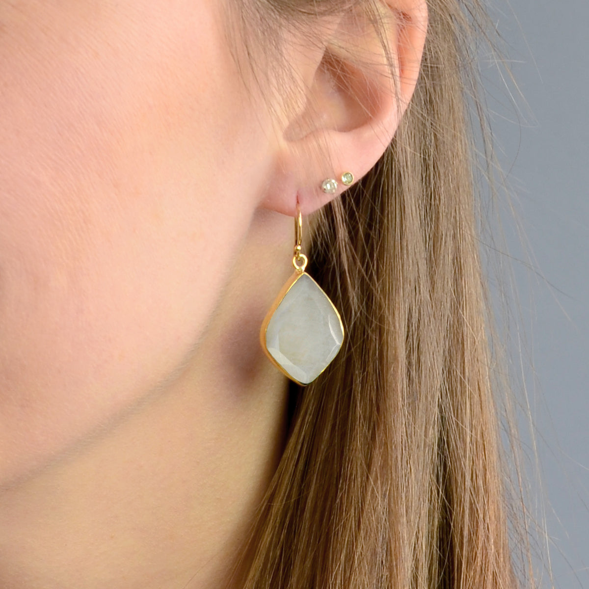 Grey sales moonstone earrings