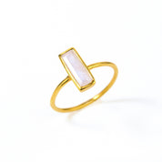 Tiny Moonstone Bar Ring : June Birthstone