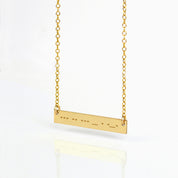 Morse code necklace - Silver, Gold or Rose Gold Bar