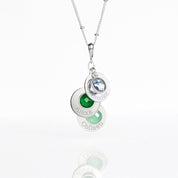 Mothers Necklace with Custom Children Name Charms and Birthstones