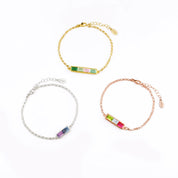 Multi Birthstone Combination Bar Bracelet