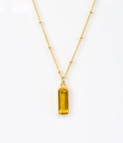 Citrine Vertical Bar Necklace : November Birthstone : Adira Series