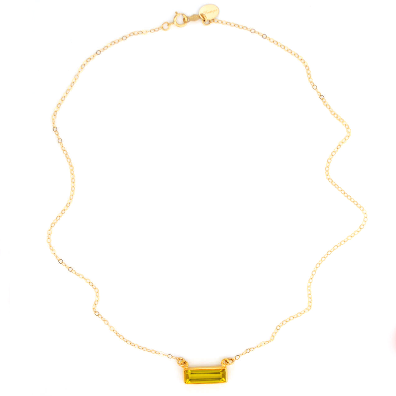 Citrine Bar Necklace : November Birthstone : Adira Series