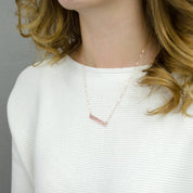 Personalized Horizontal Bar Necklace - Gold, Rose Gold, or Silver