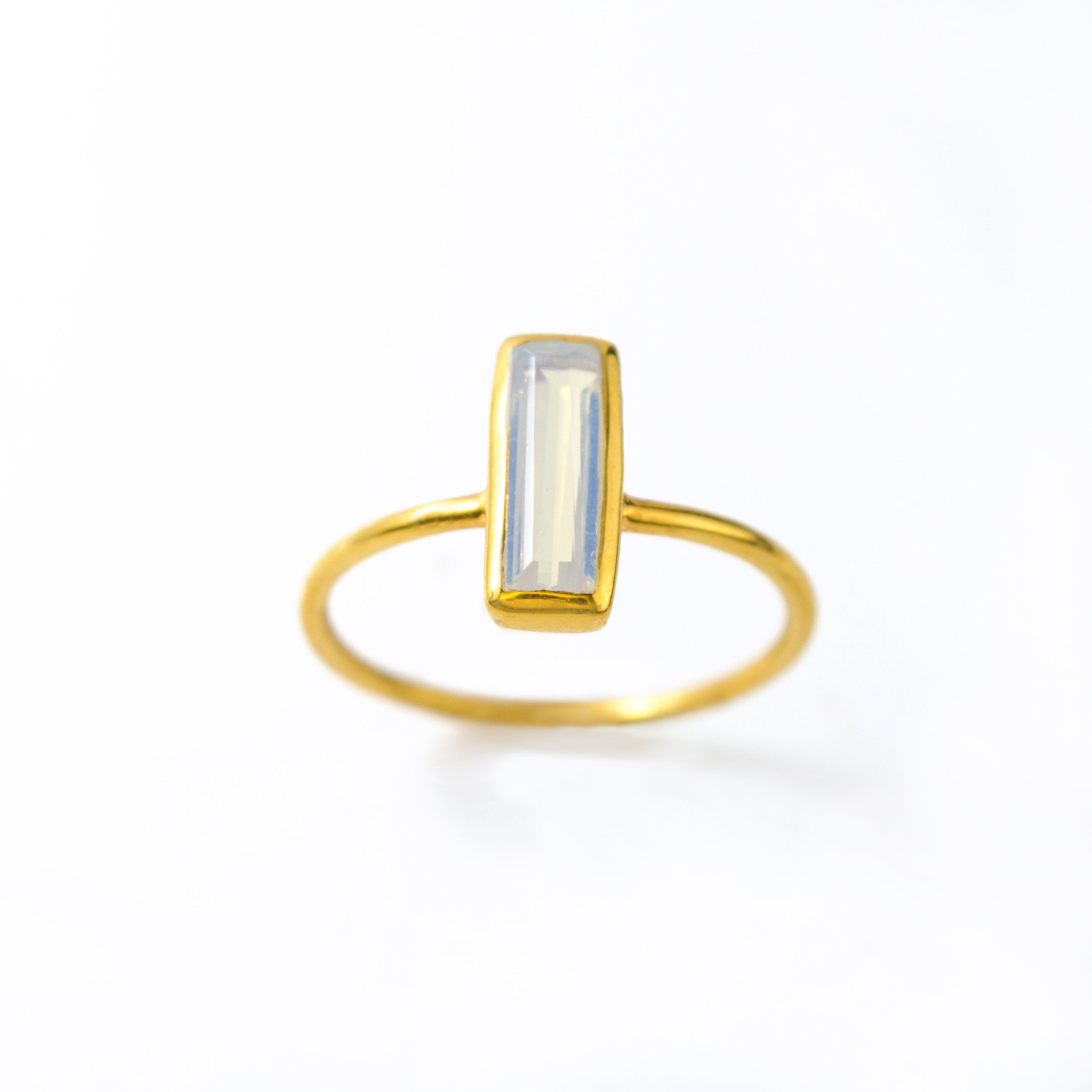 Tiny Opalite Bar Ring : October Birthstone