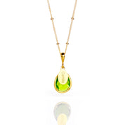 August Birthstone & Name Necklace : Peridot