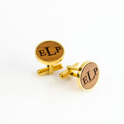 Custom engraved cufflinks on real mahogany wood with our timeless monogram. Perfect gift for the college graduation, husband, groom, wedding party, groomsman, birthday, or holiday.