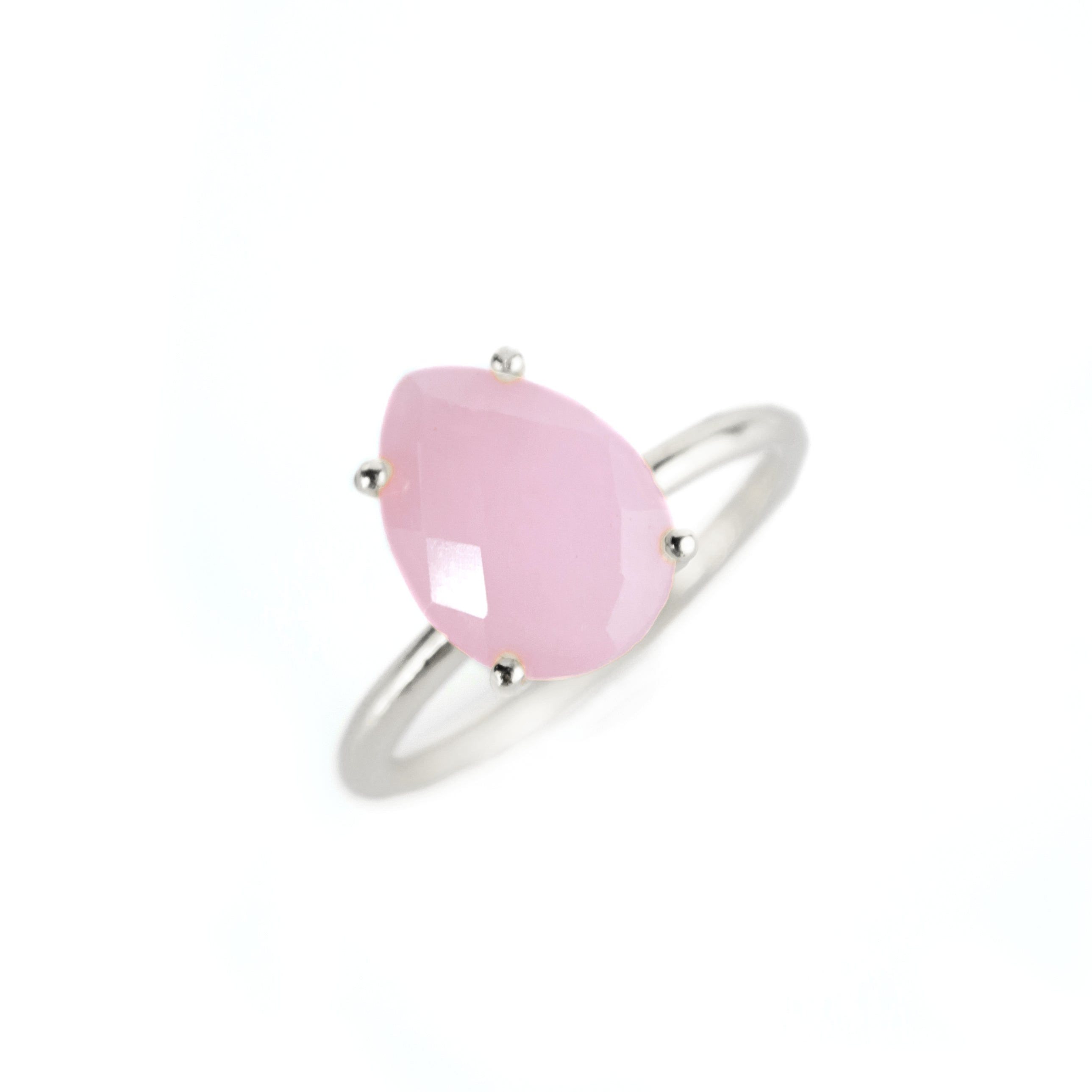 Pink chalcedony ring outlet size 6 NWT