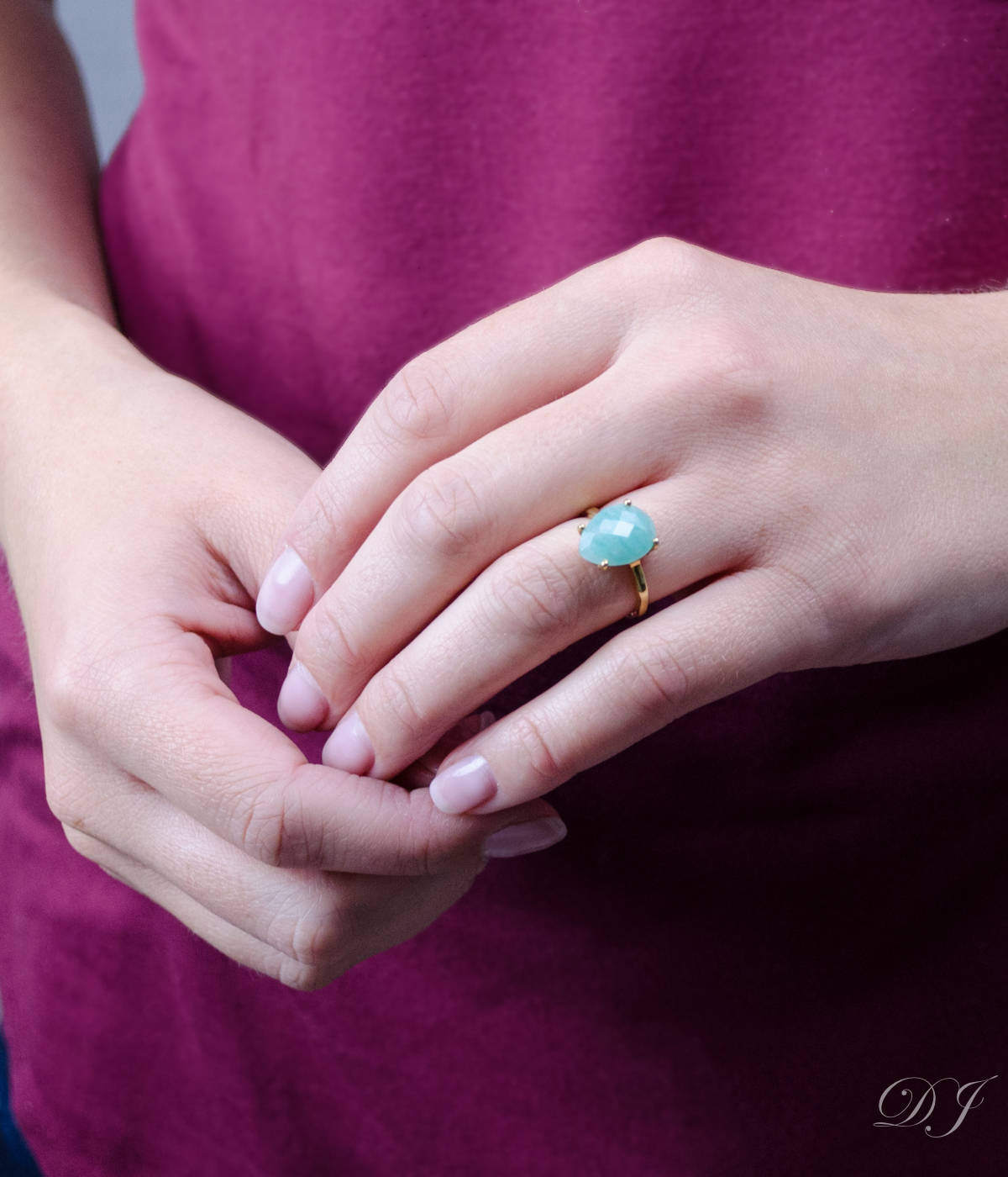 Peridot Teardrop Ring : August Birthstone - Danique Jewelry