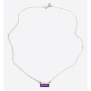 Purple Amethyst Bar Necklace : February Birthstone : Adira Series