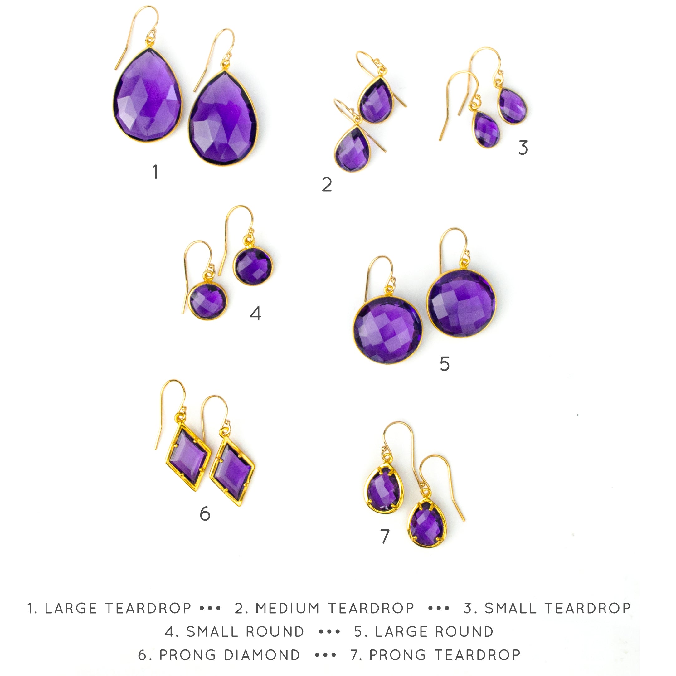 Purple Amethyst Earrings : February Birthstone