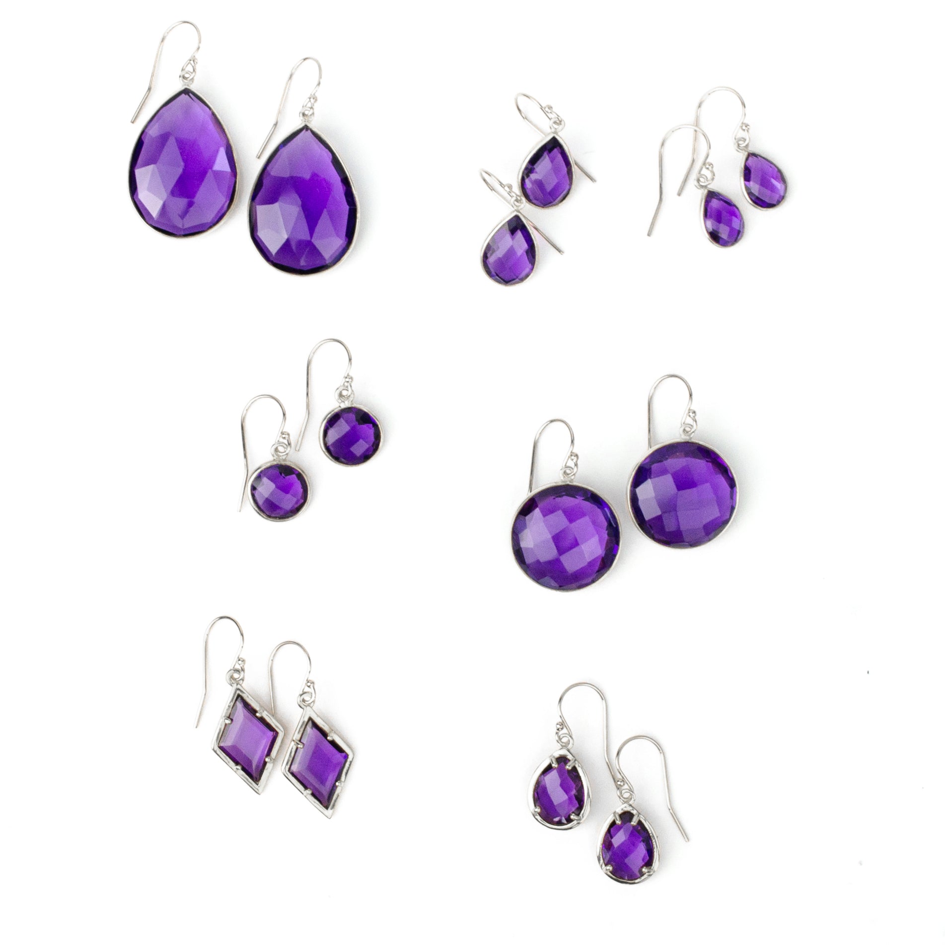 Purple Amethyst Earrings : February Birthstone