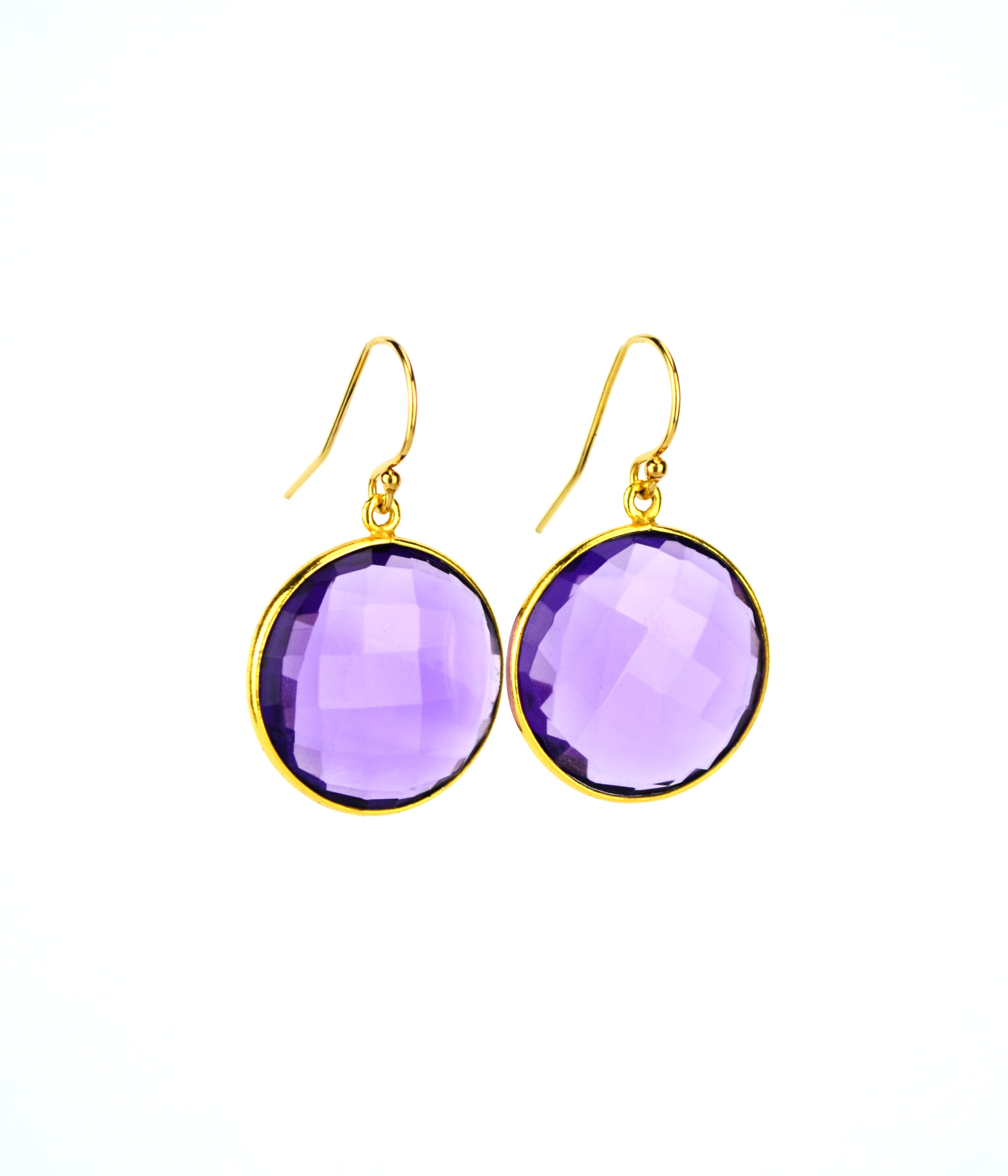 Purple Amethyst Earrings : February Birthstone