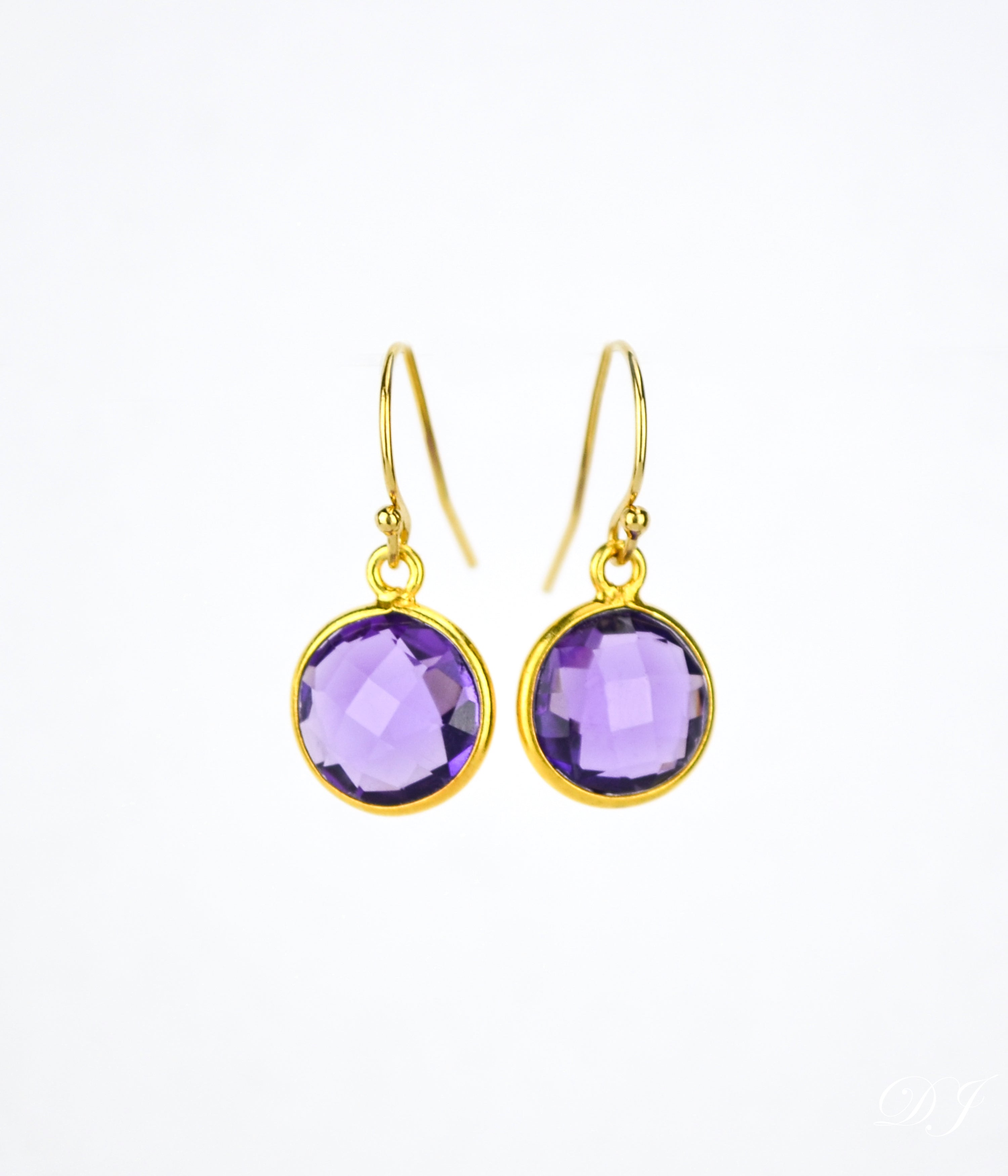 Purple Amethyst Earrings : February Birthstone